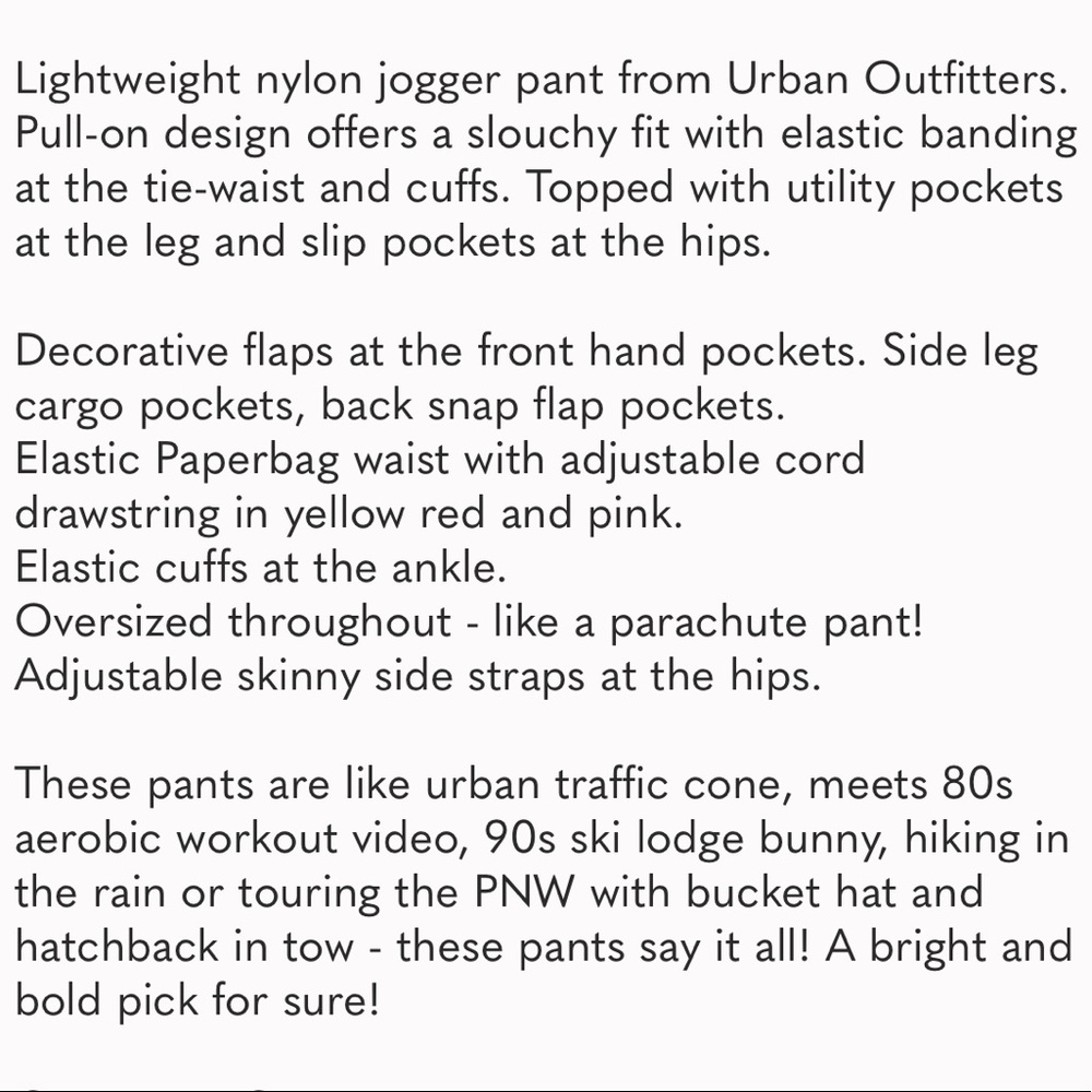 NEW Urban Outfitters | UO Waylan Nylon Jogger Pant Neon Orange Parachute Pants - Picture 5 of 9